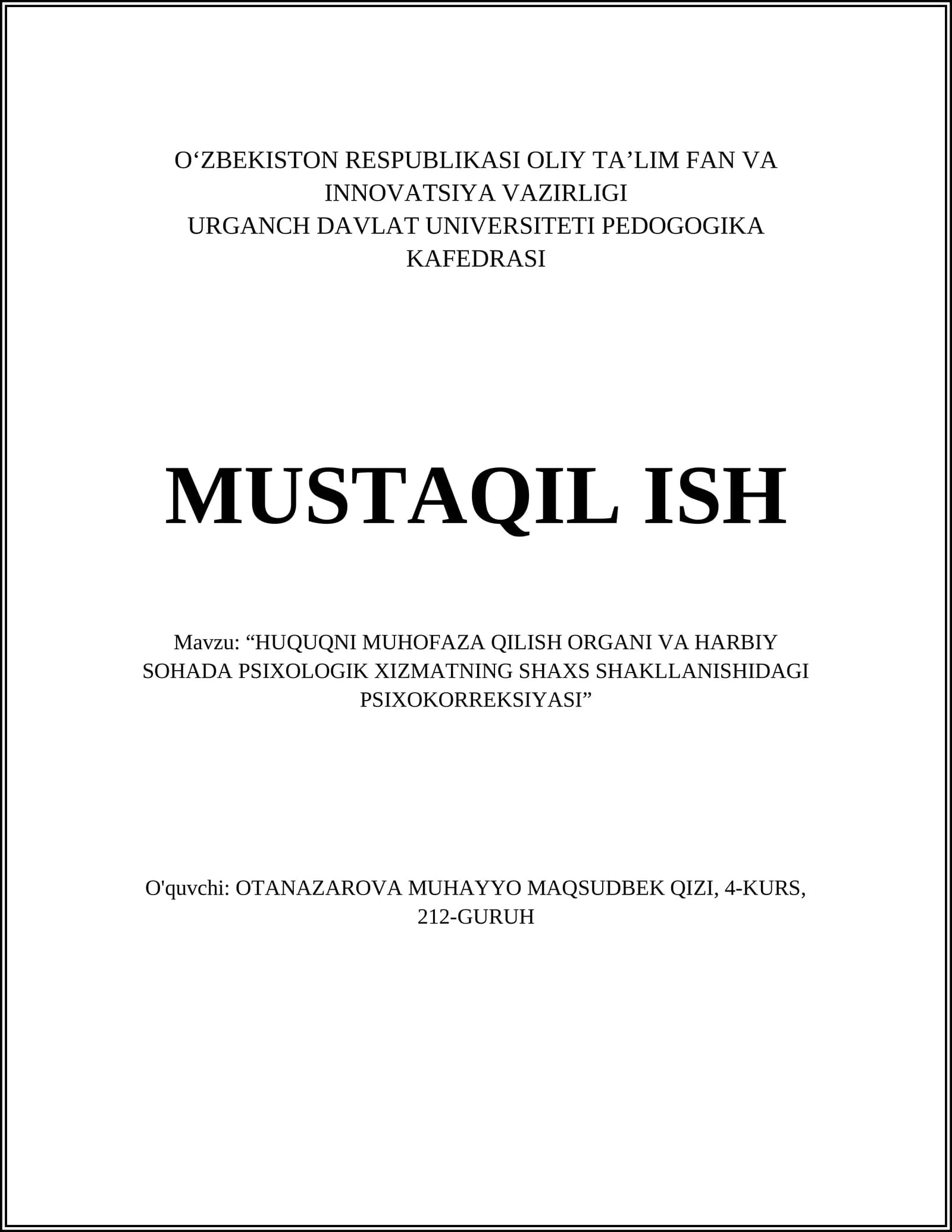 Huquqni muhofaza qilish organlarida psixologik treninglar