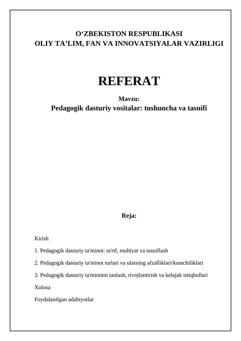 Pedagogik dasturiy ta'minot