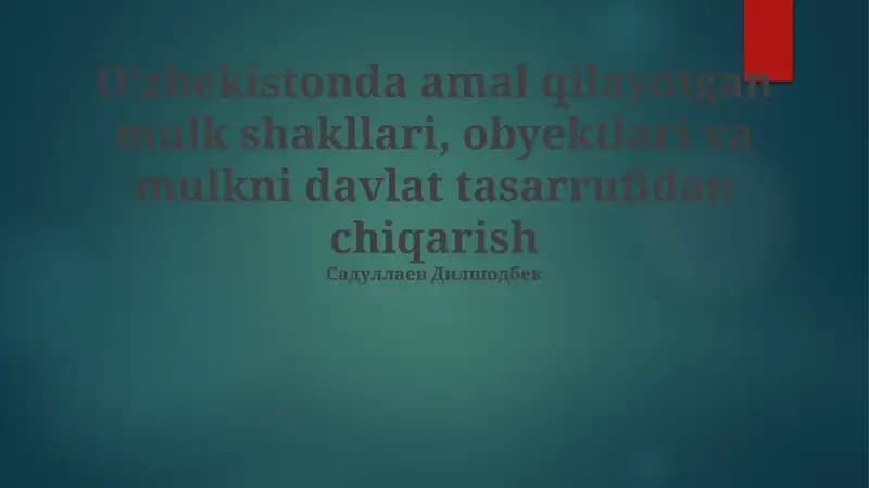 Xususiylashtirishning O'zbek jamiyatiga ta'siri