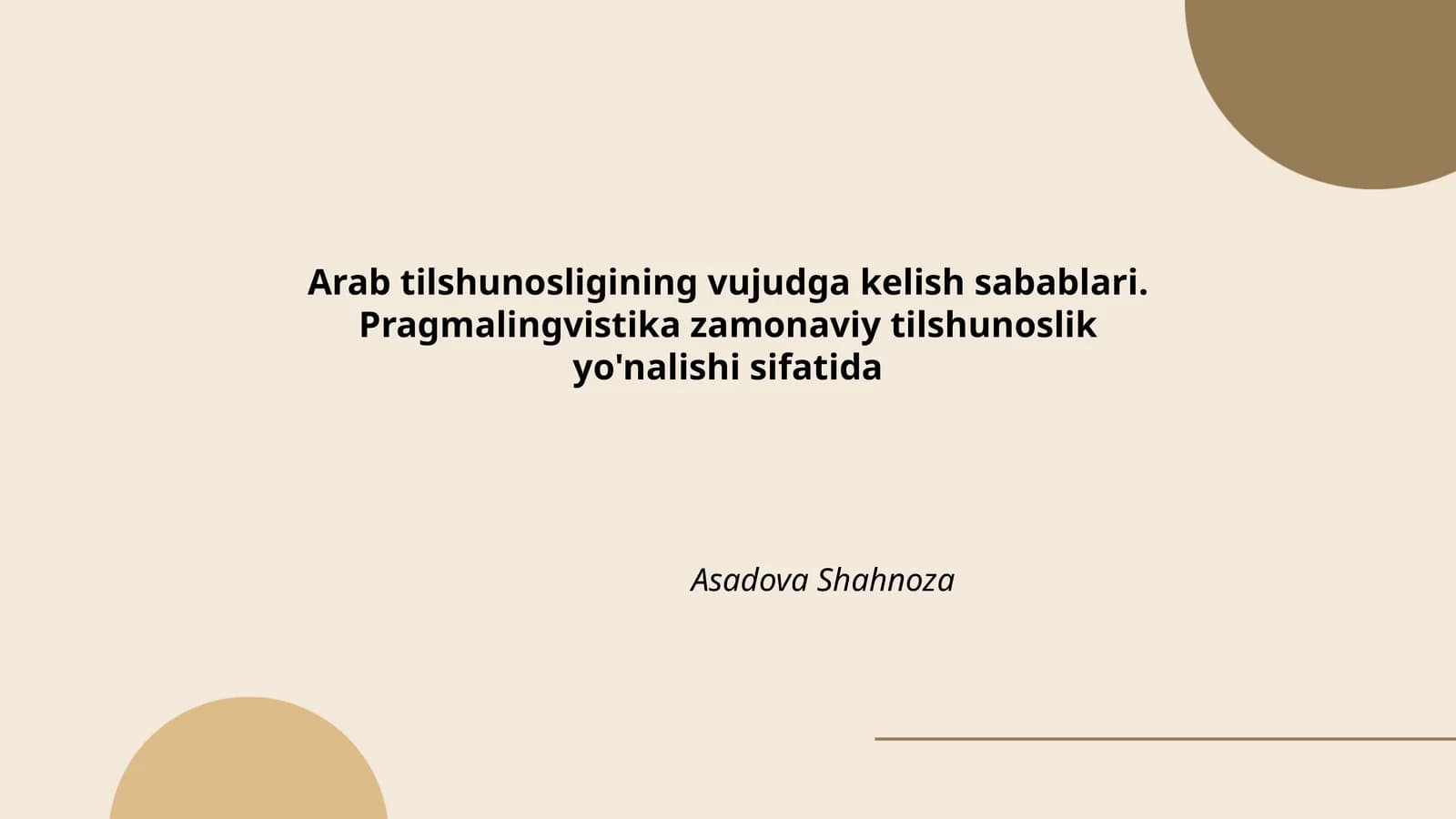 Arab tilshunosligining vujudga kelish sabablari
