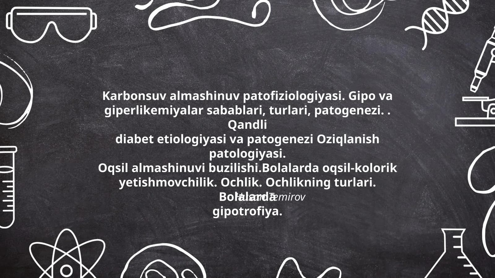 Karbonsuv almashinuv patofiziologiyasi