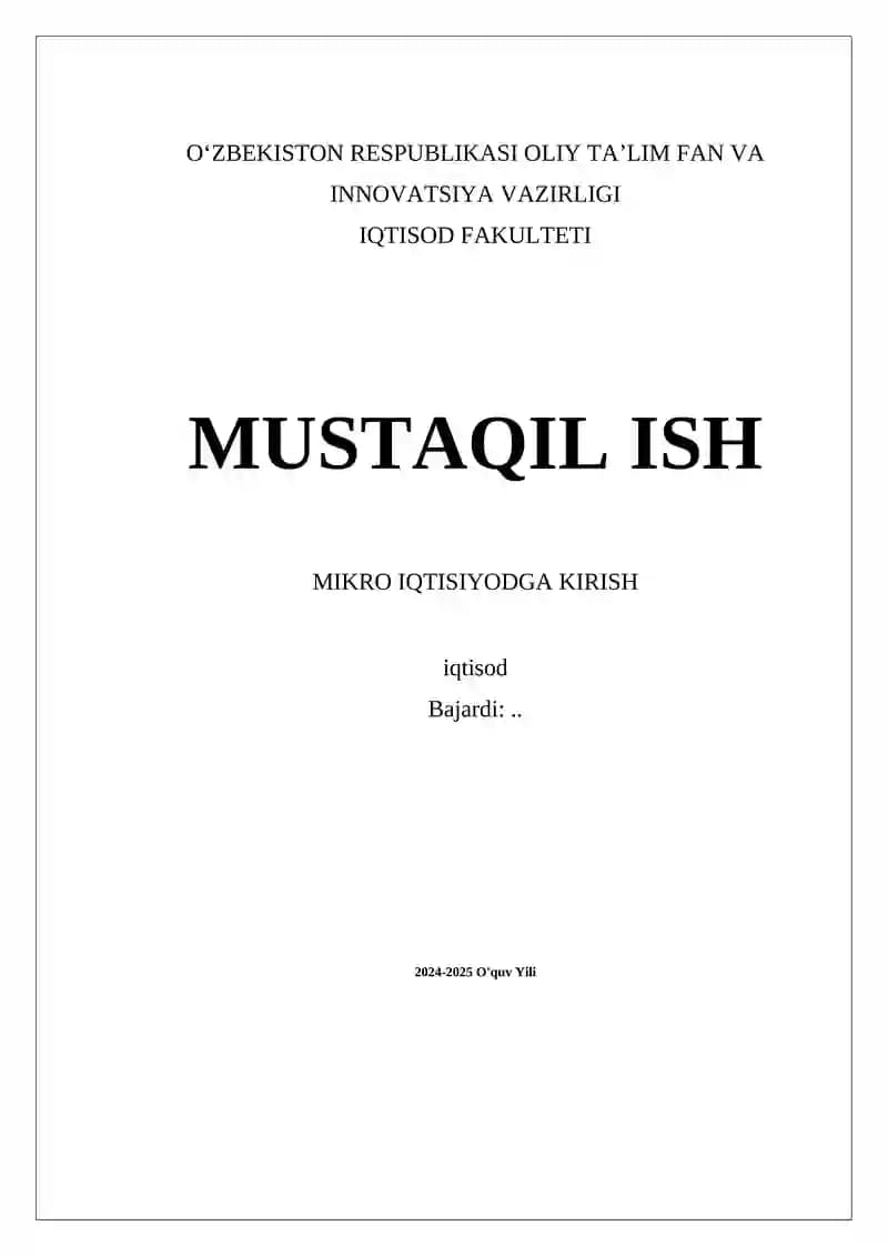 Mikro iqtisodiyot