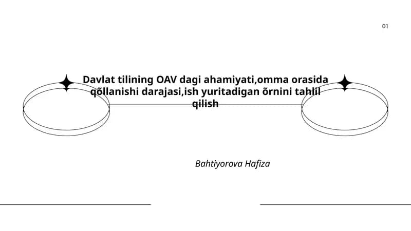 Davlat tilining OAV dagi ahamiyati,omma orasida qõllanishi darajasi,ish yuritadigan õrnini tahlil qilish
