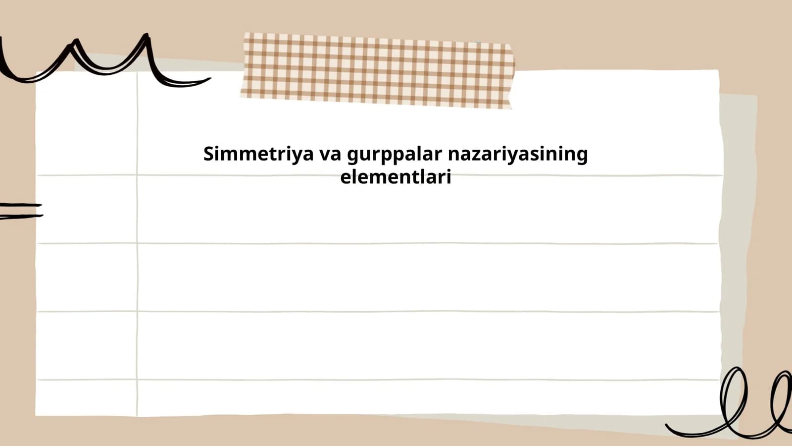 Simmetriya va gurppalar nazariyasining elementlari