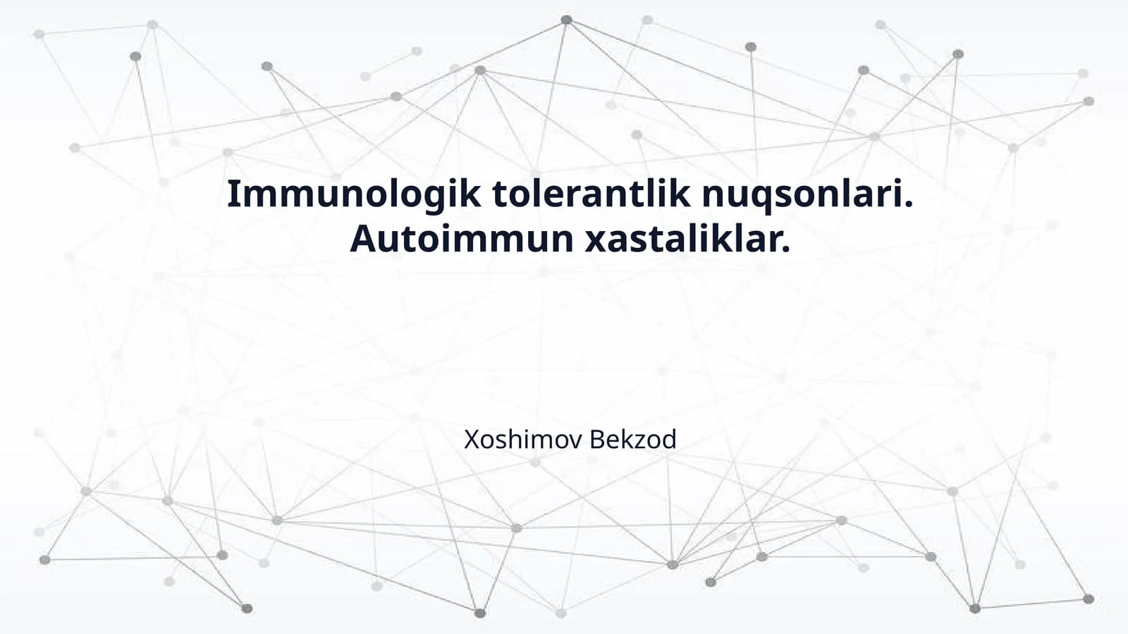 Immunologik tolerantlik nuqsonlari. Autoimmun xastaliklar.