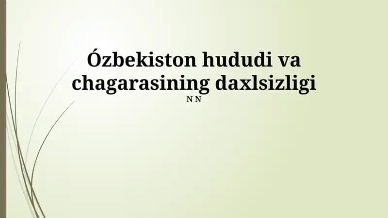 Oʻzbekiston hududi va chagarasining daxlsizligi
