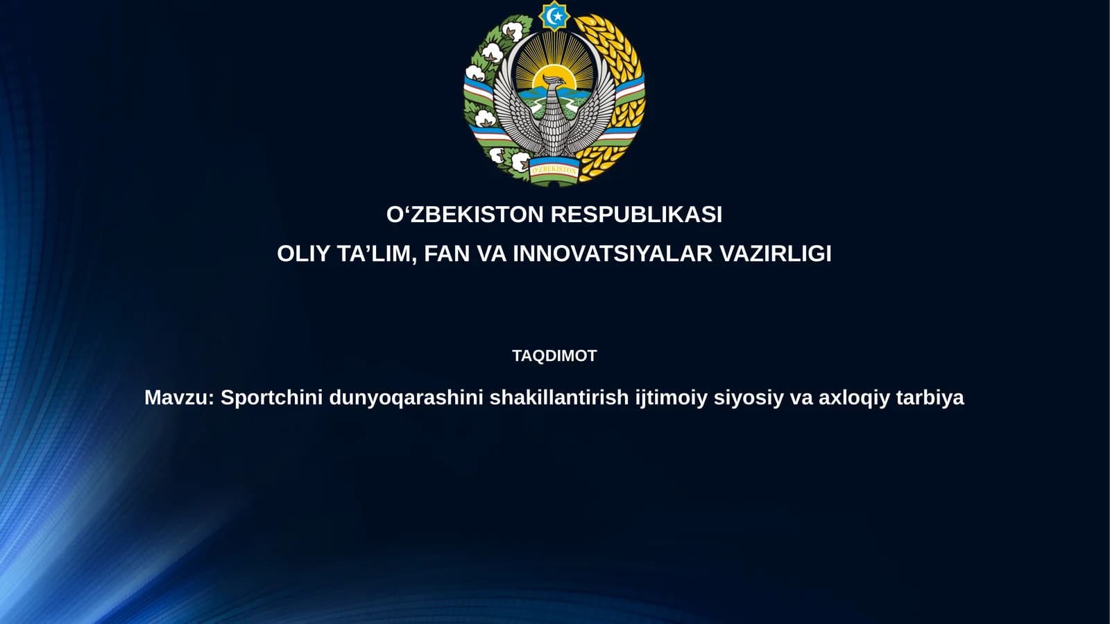 Sport dunyoqarashining shakllanishi