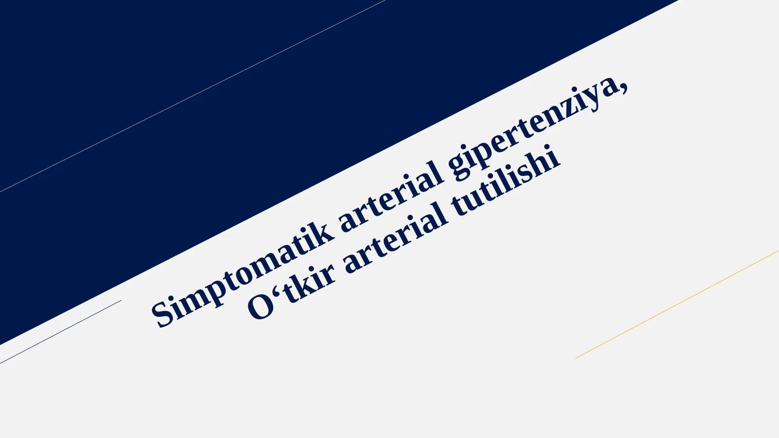 O‘tkir arterial tutilishi