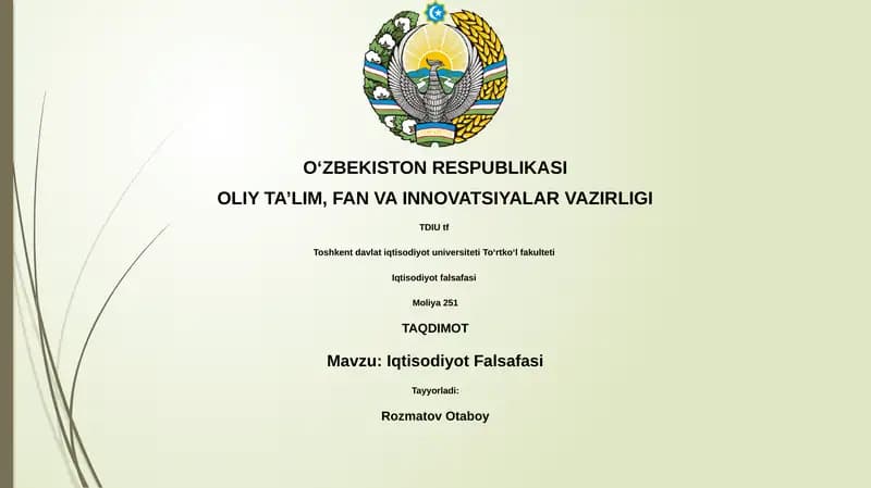Iqtisodiyot Falsafasi
