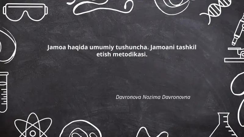 Jamoa tashkil etish metodikasi