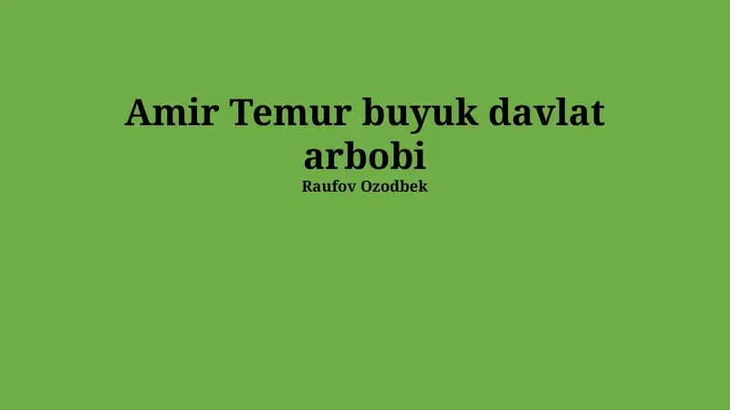 Temur Davri Madaniyat va Ilm-fanning Ravnaqi