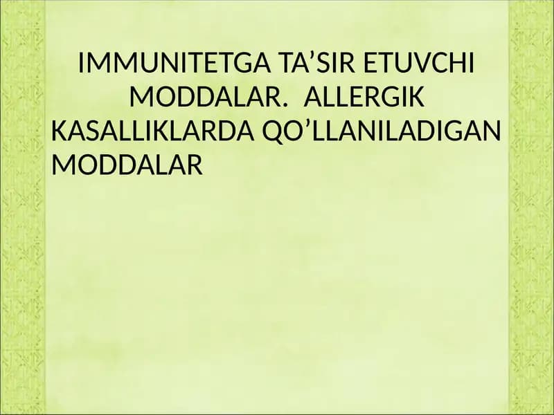 IMMUNOSTIMULYATORLAR