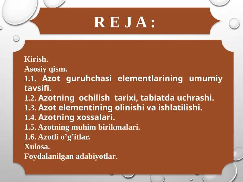 Azot elementi