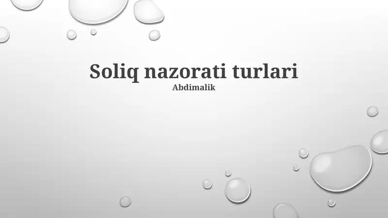 Soliq nazorati turlari