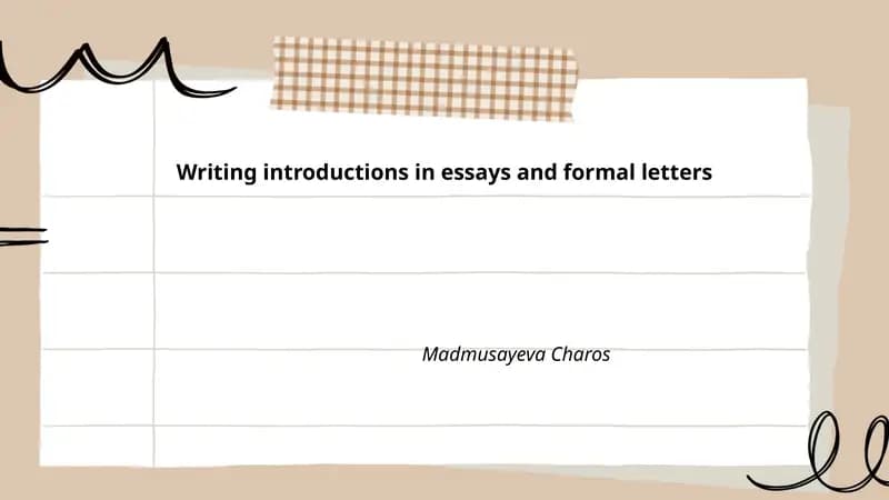 Writing introductions in essays and formal letters