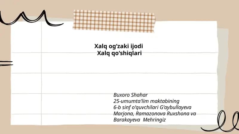 Xalq qoʻshiqlarining taʼrifi va funksiyalari