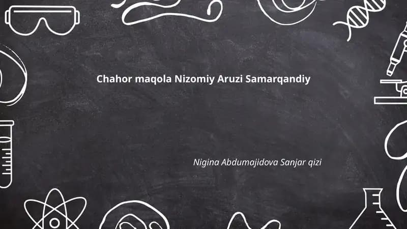 Chahor maqola Nizomiy Aruzi Samarqandiy