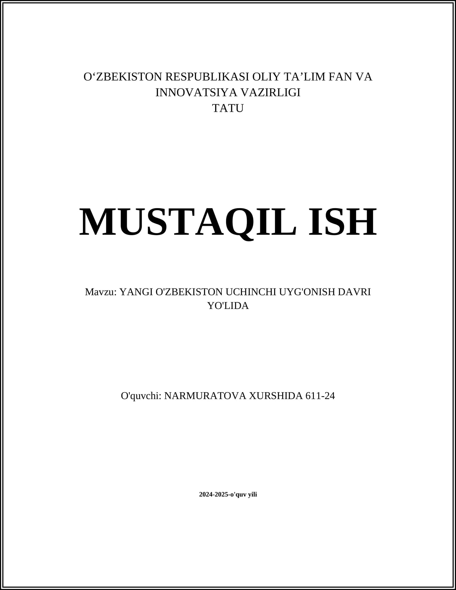 Yangi O'zbekiston falsafasi
