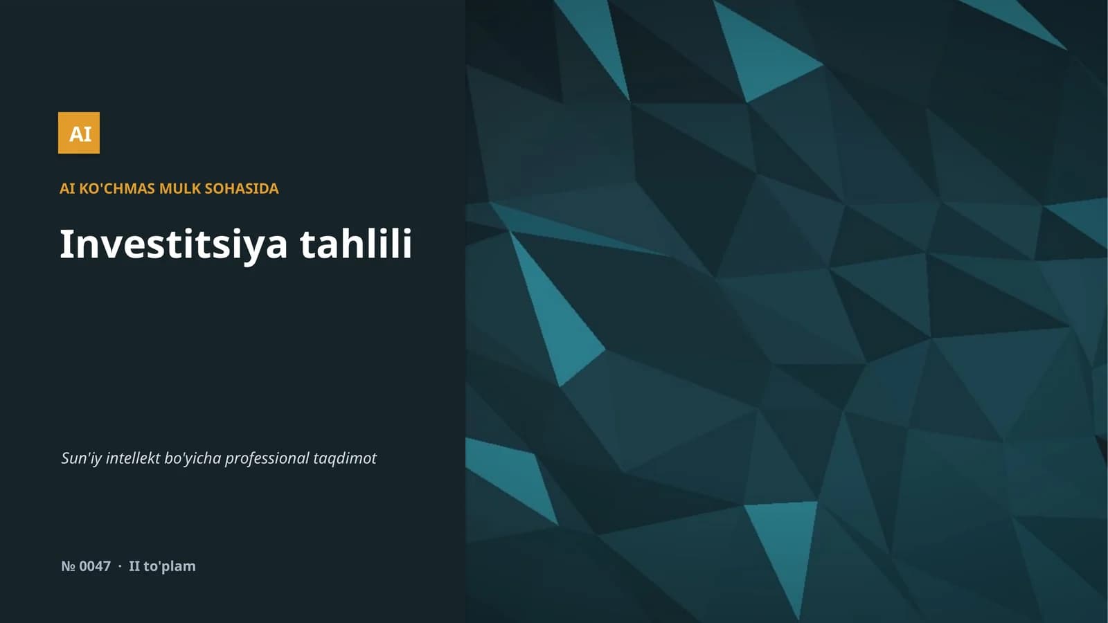 AI KO'CHMAS MULK SOHASIDA