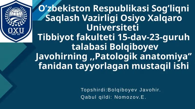 Zamburug‘ infeksiyalari.Mikoz.Kandidoz