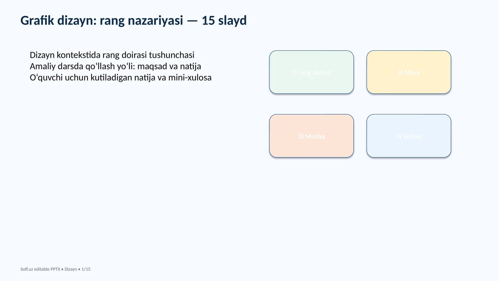 Grafik dizayn: rang nazariyasi — 15 slayd