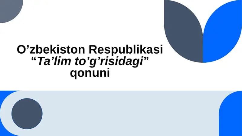 Ta'limto'g'risi bo'yicha qonun