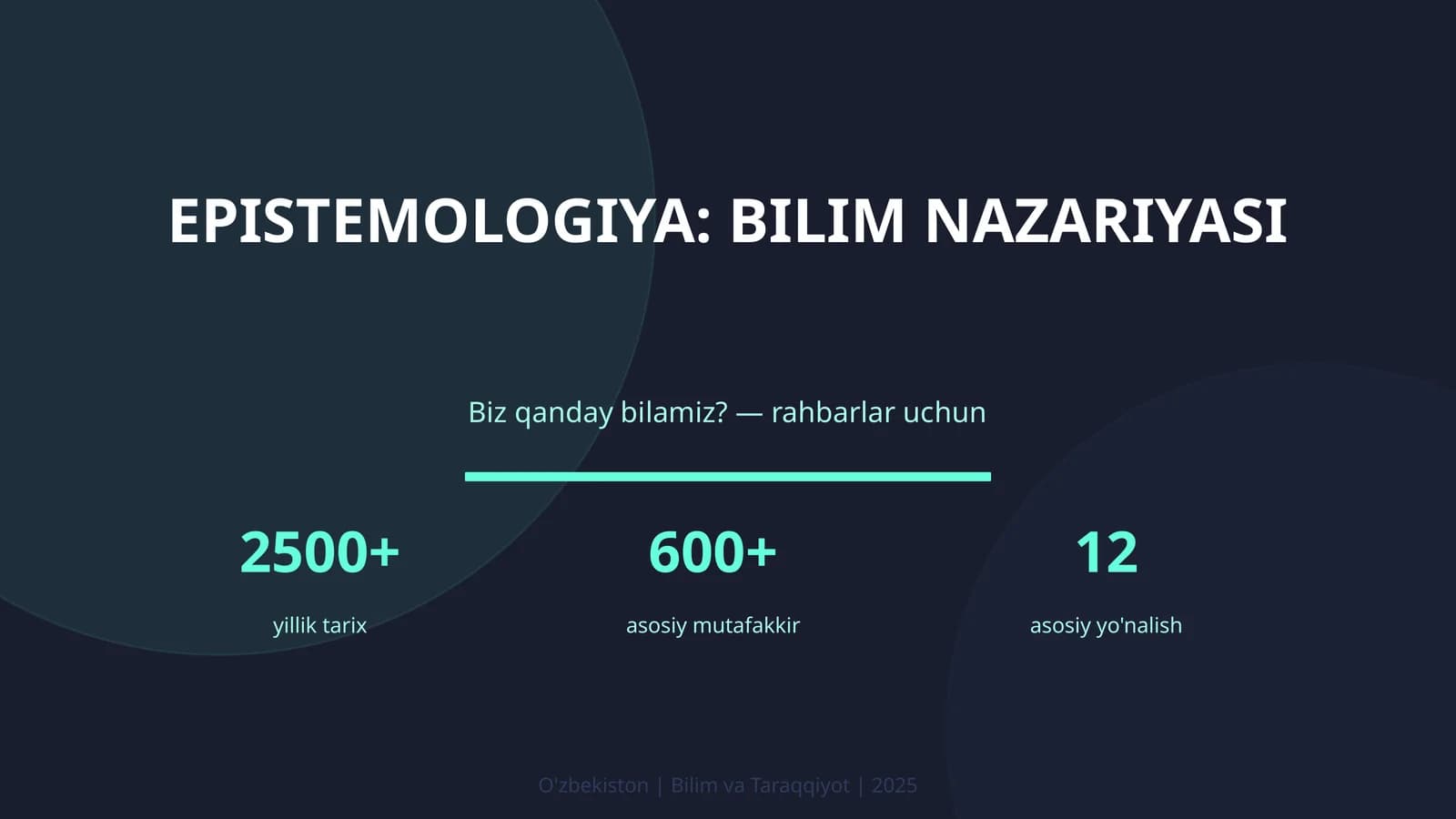 Epistemologiya: Bilim Nazariyasi