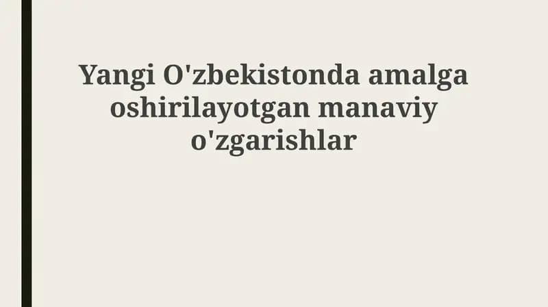 Ma'naviy Yangilanishning Mohiyati va Asosiy Tamoyillari