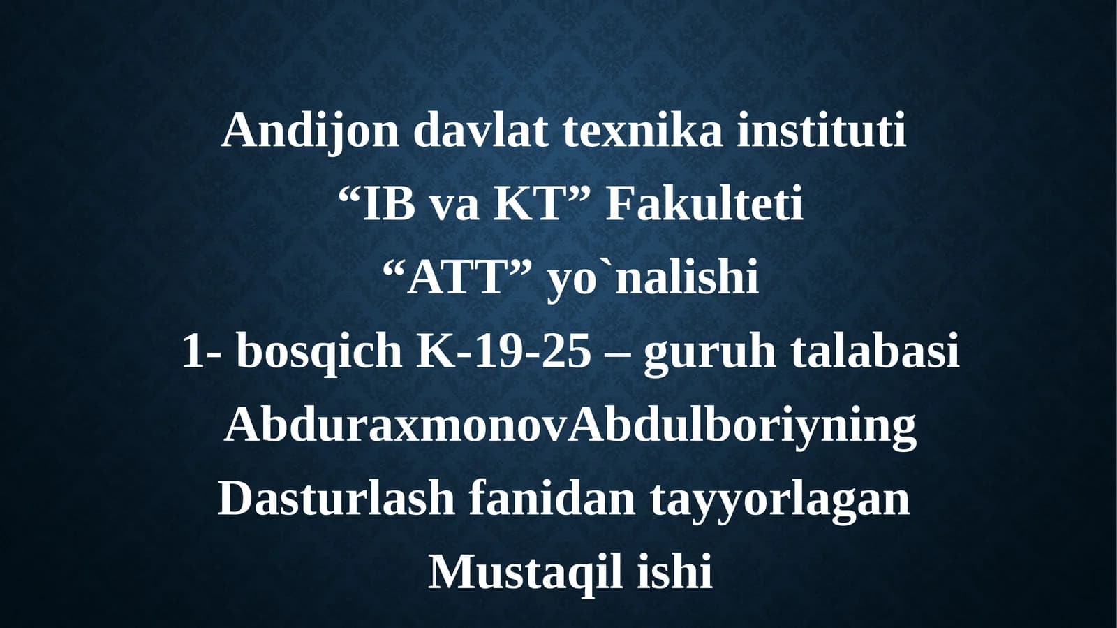 Fayllar bilan ishlash ma'noni o'rganish