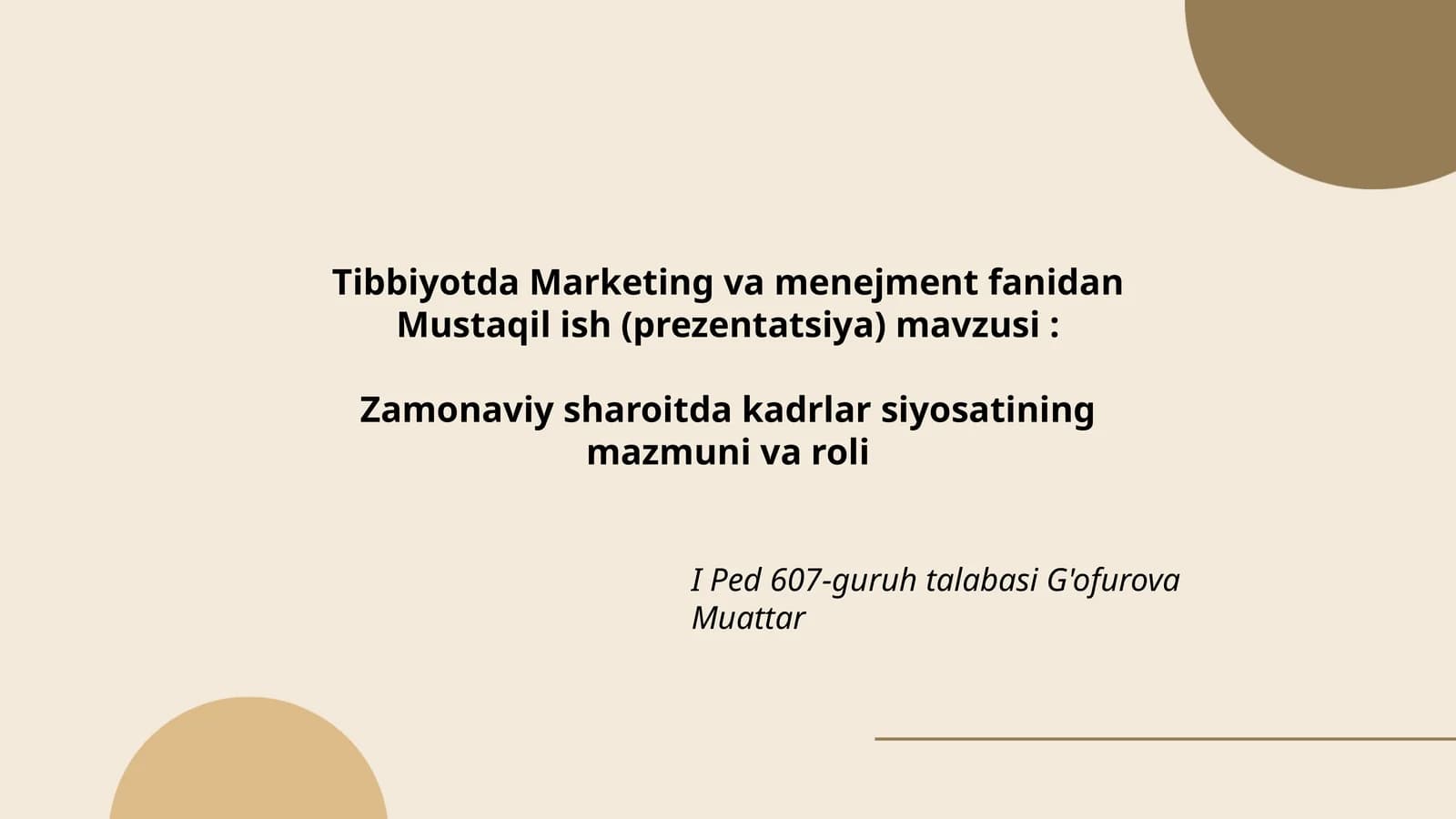 Zamonaviy sharoitda kadrlar siyosatining mazmuni va roli