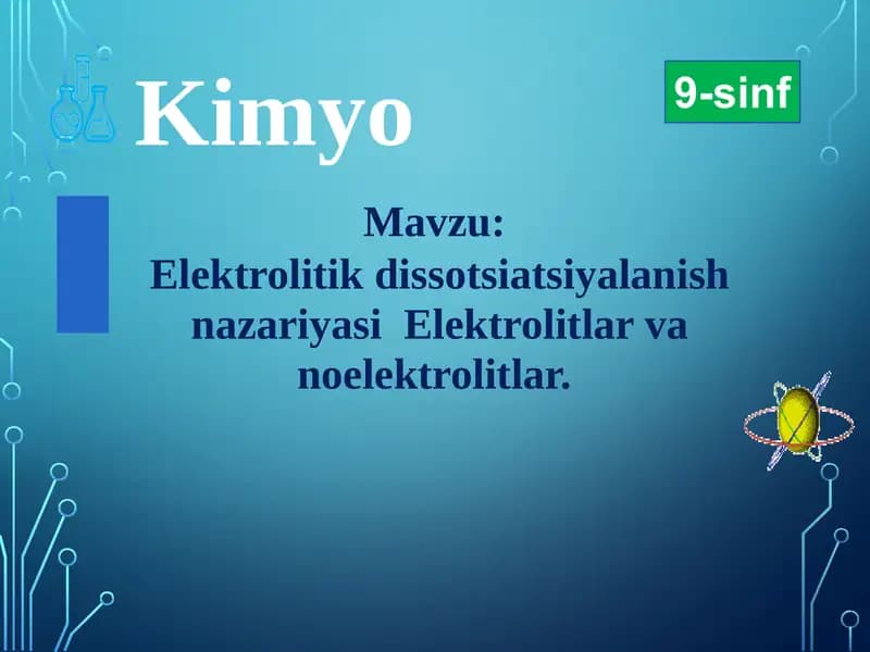 Elektrolitikdissotsiatsiyalanish nazariyasi
