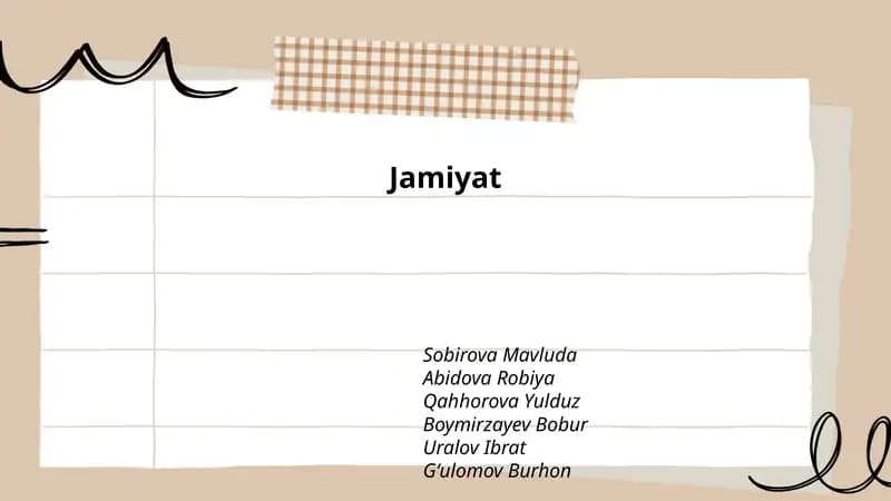 Jamiyat tuzilishi va tarkibi