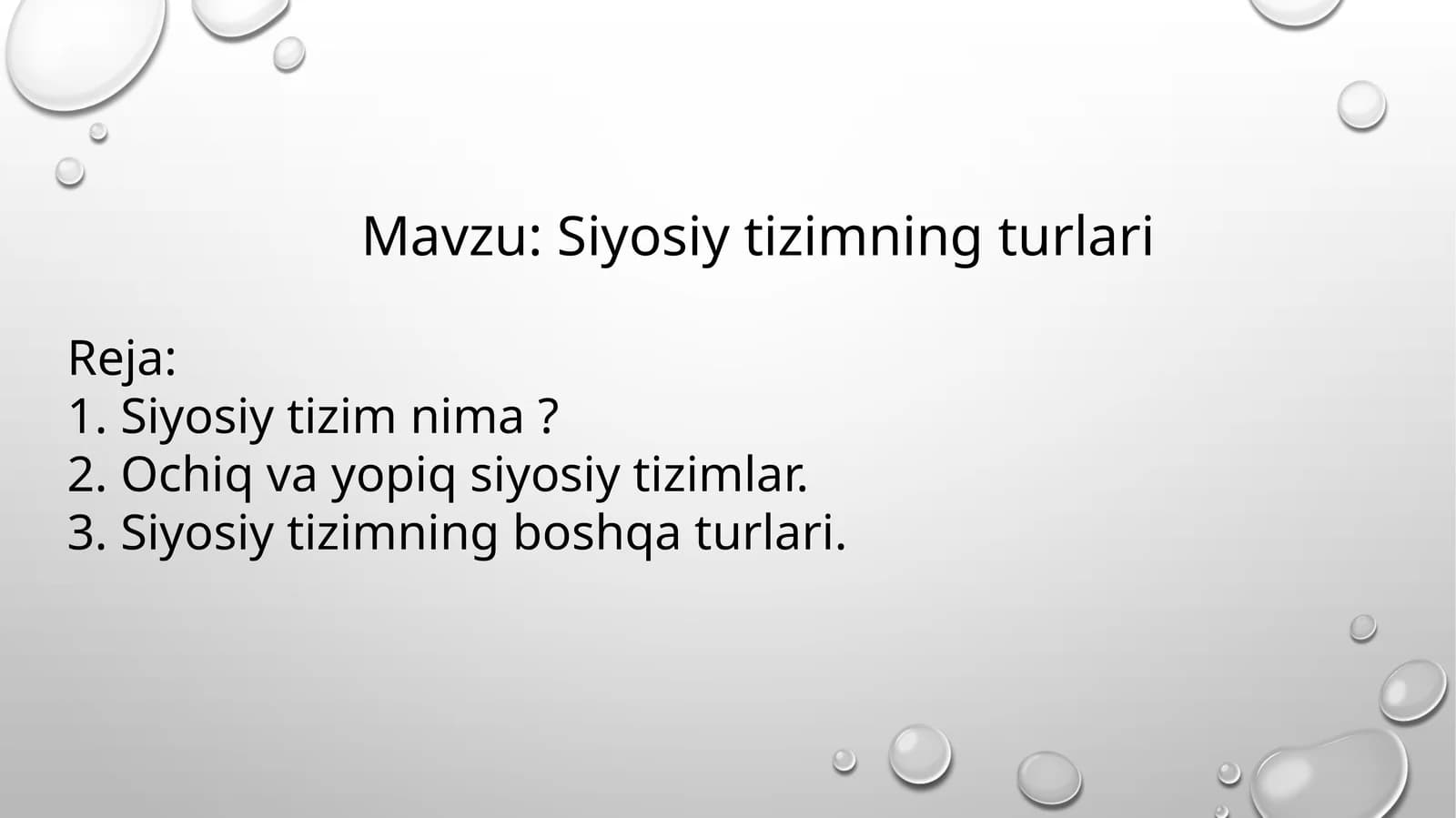 Siyosiy tizimning turlari