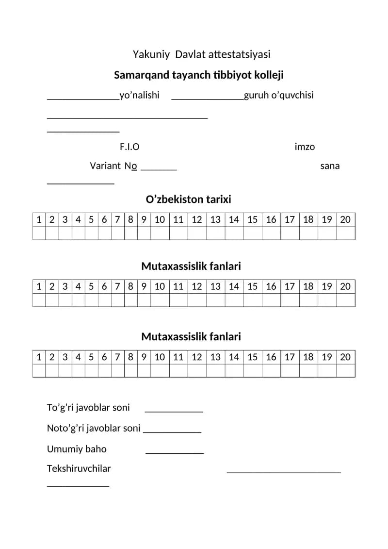 Yakuniy Davlat attestatsiyasi