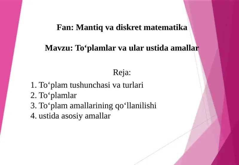 Mantiq va diskretmatematika