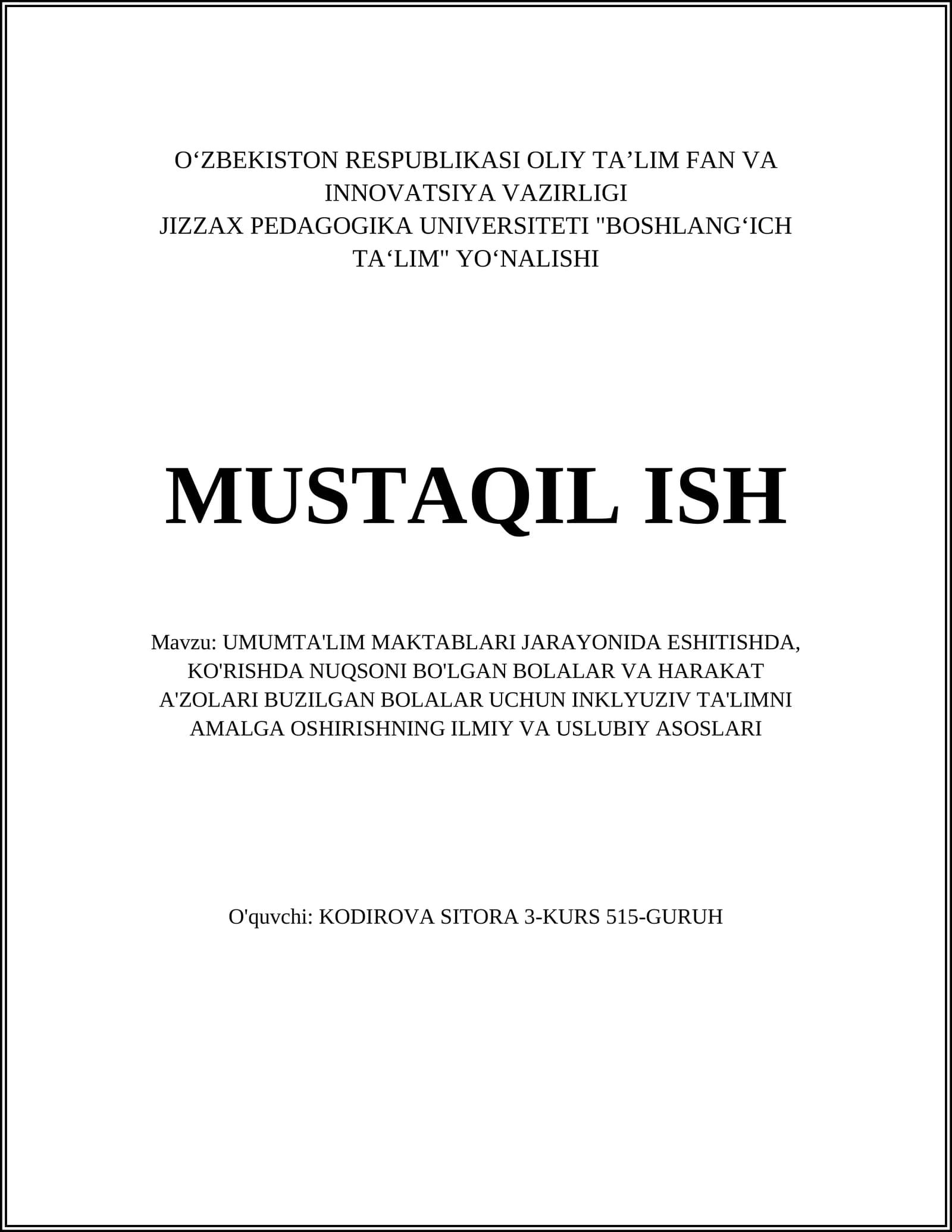 Eshitish qobiliyati buzilgan bolalar uchun ta'lim uslublari