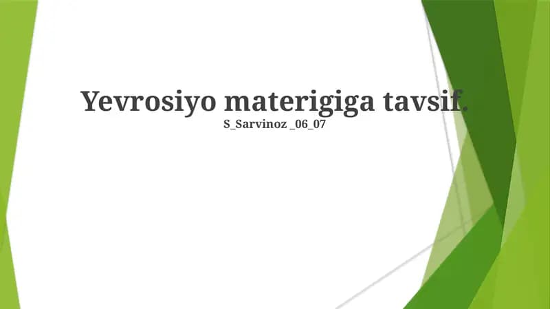 Yevrosiyo materigiga tavsif