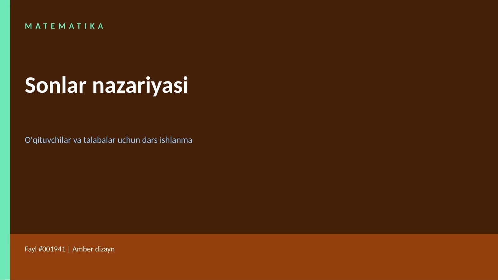 Sonlar nazariyasi