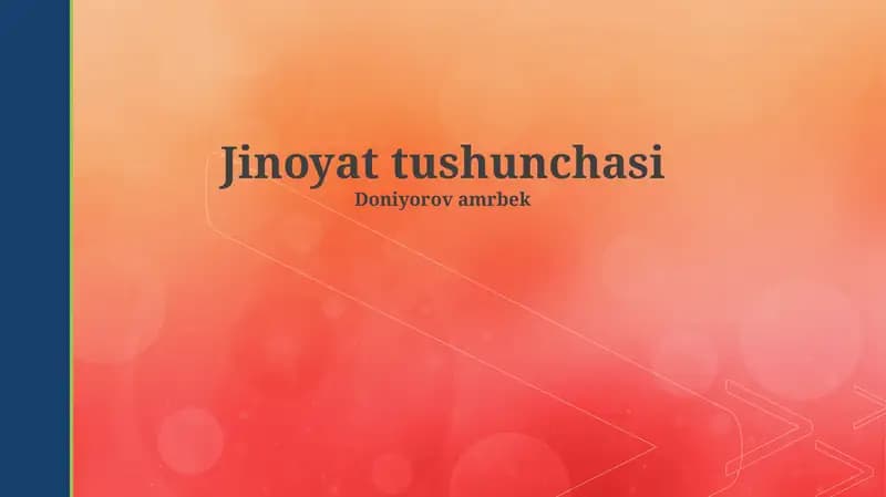 Jinoyat tushunchasi