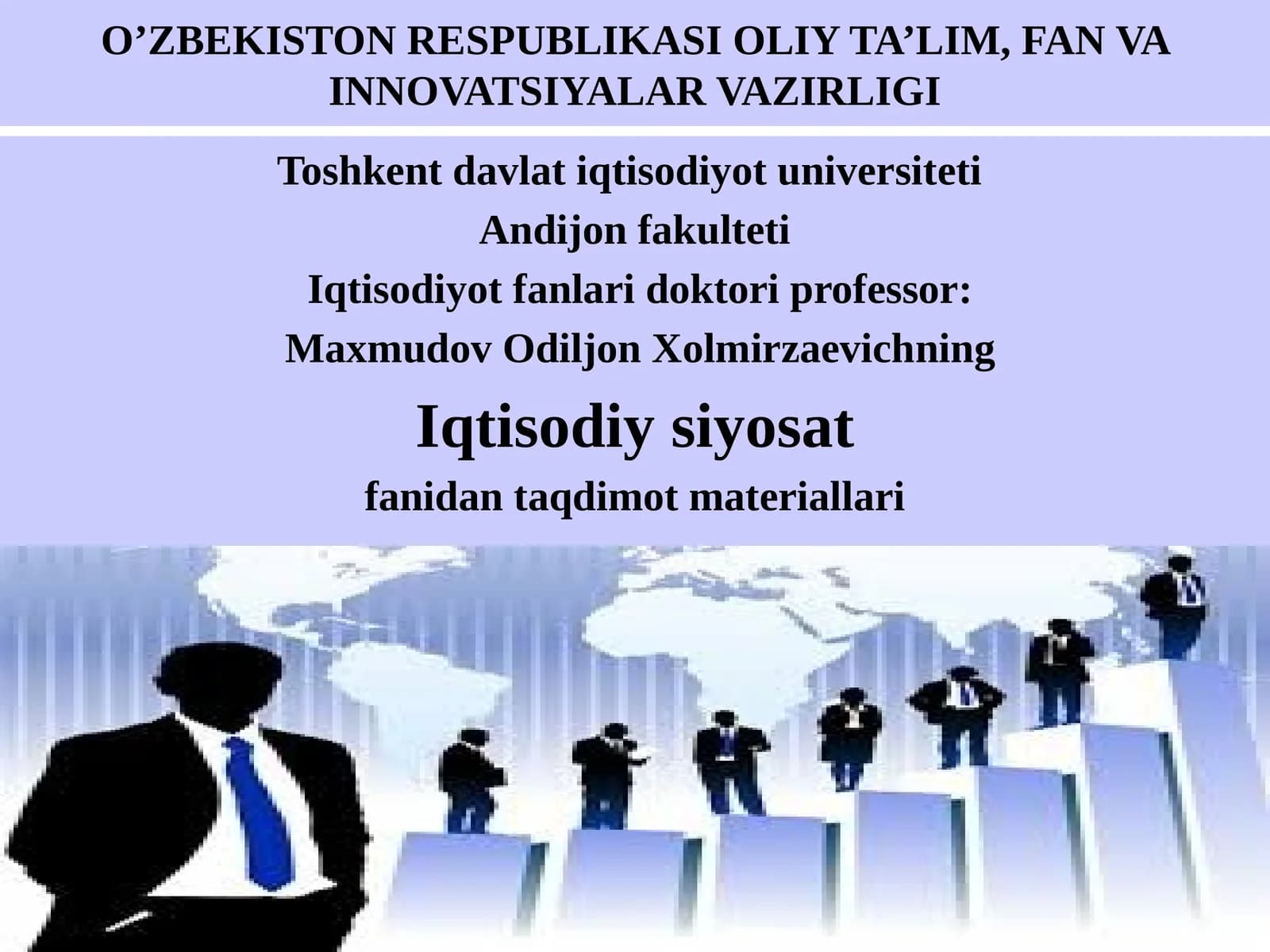 Davlatning Ijtimoiy-iqtisodiy rivojlanishni dasturlash, prognzlash va rejalaish siyosati