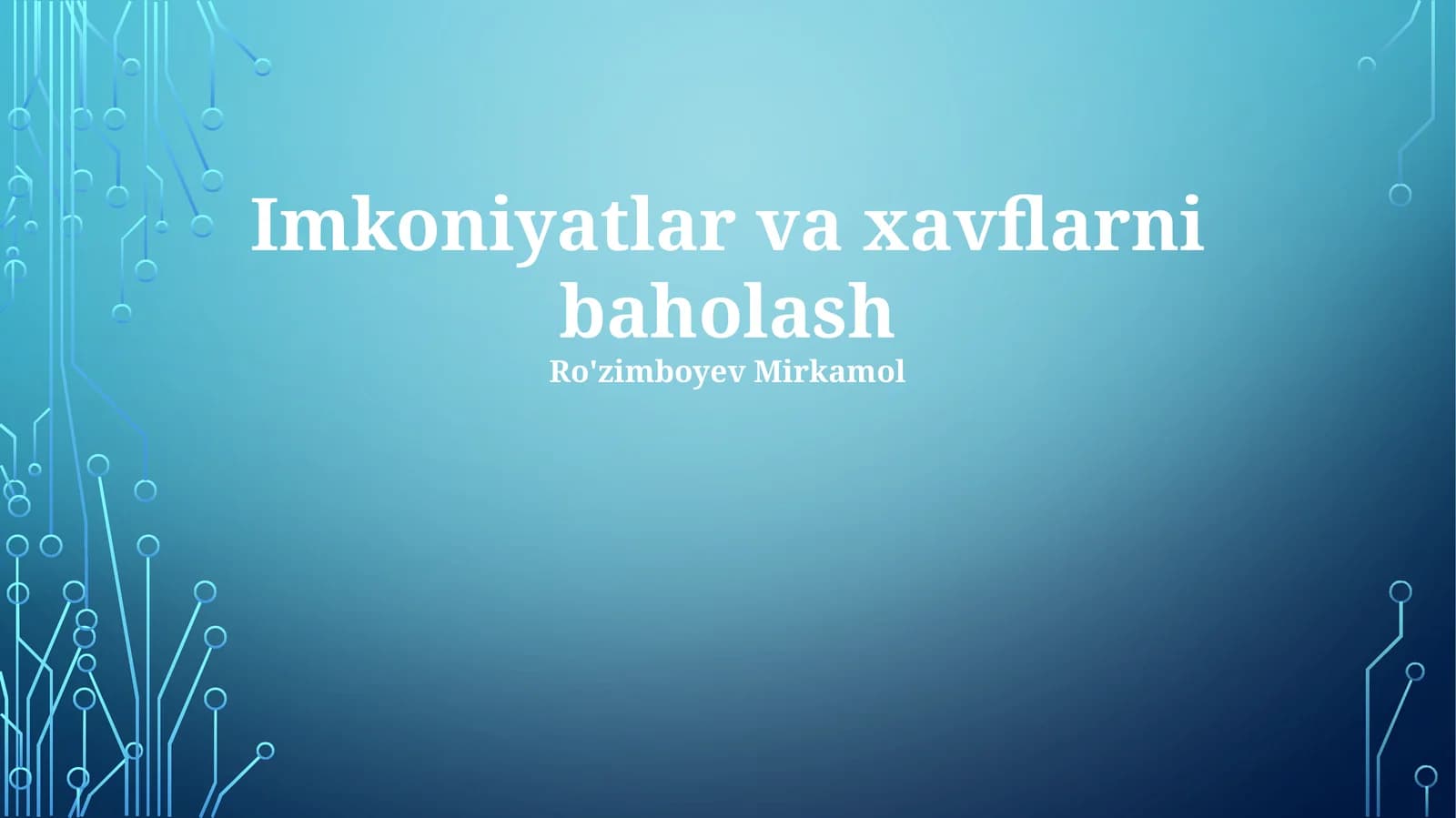 Imkoniyatlar va xavflarni baholash