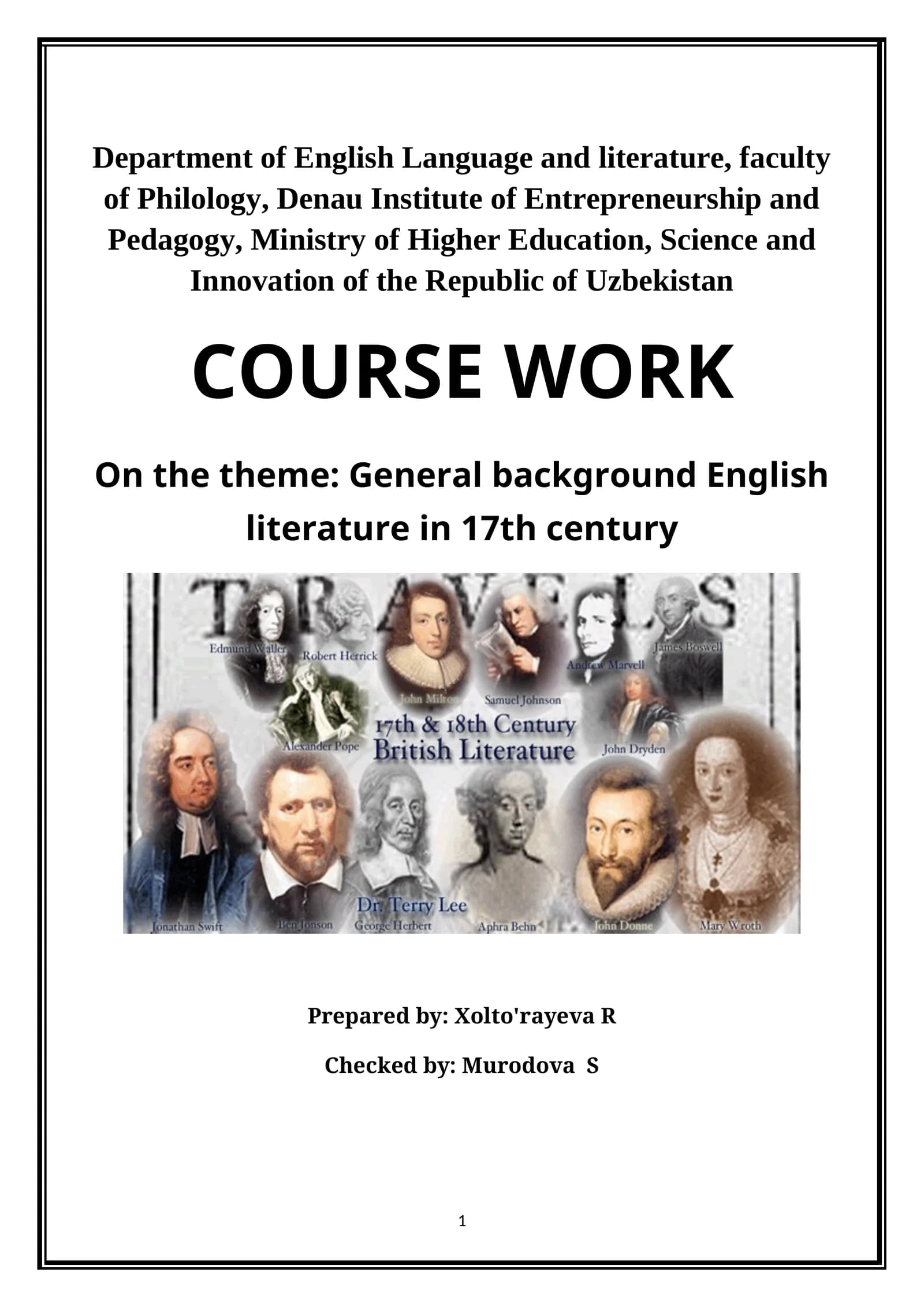 English Literature in 17th Century