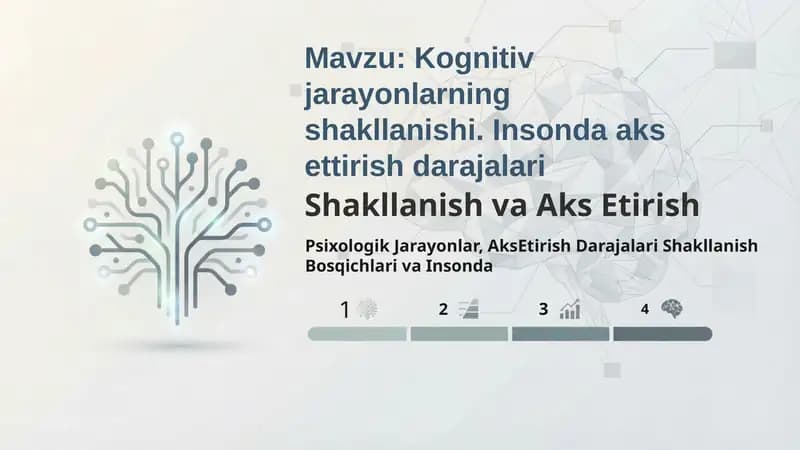 Kognitiv jarayonlarning shakllanishi. Insonda aks etirish darajalari