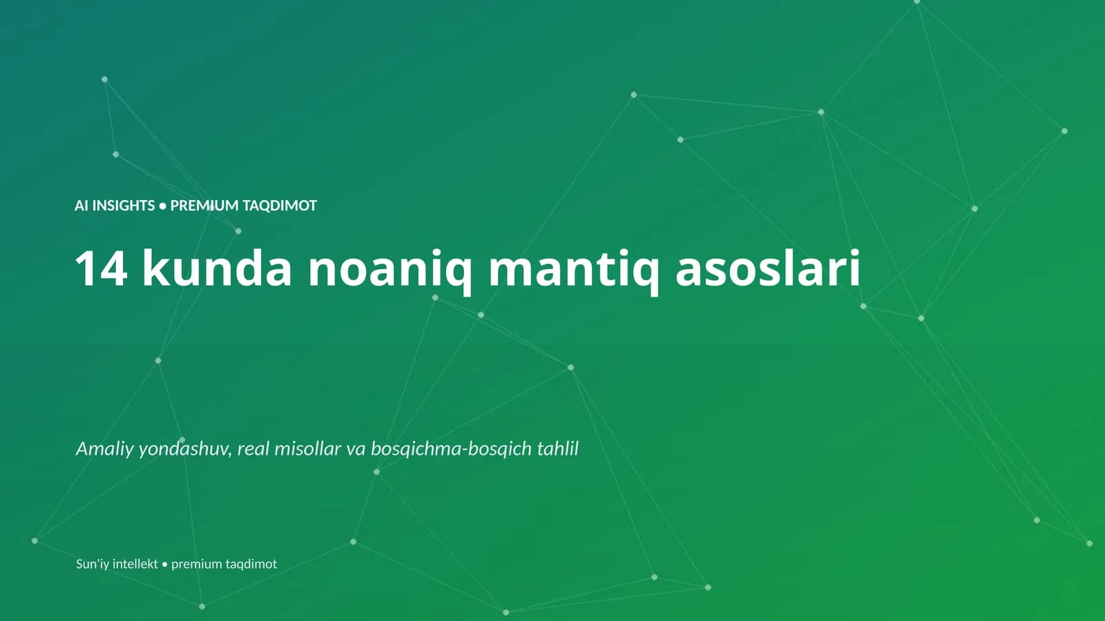 AI INSIGHTS • PREMIUM TAQDIMOT