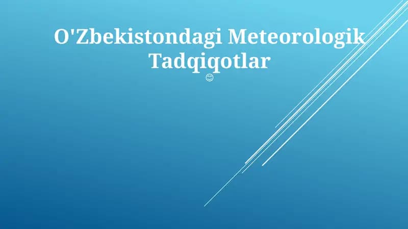 O'Zbekistondagi Meteorologik Tadqiqotlar