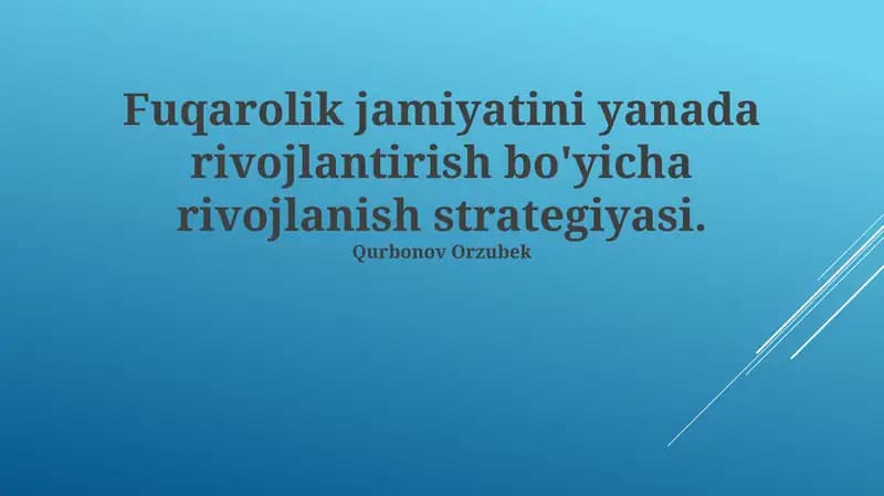 Fuqarolik Jamiyatini Yanada Rivojlantirish Bo'yicha Rivojlanish Strategiyasi