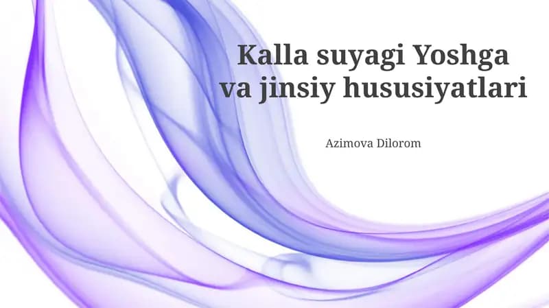 Sovuq Suvning Yoshi Va Jins Xususiyatlariga Ta'siri