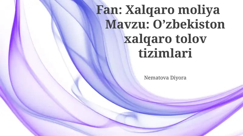 Oʻzbekiston xalqaro tolov tizimlari