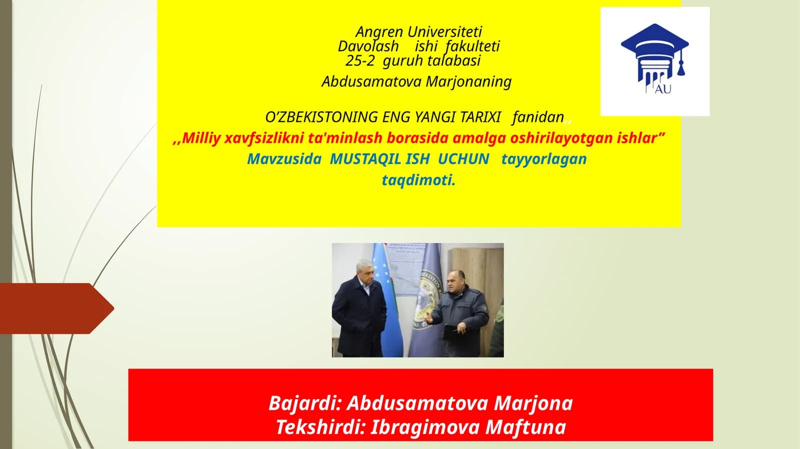 O’ZBEKISTONING ENG YANGI TARIXIfanidan