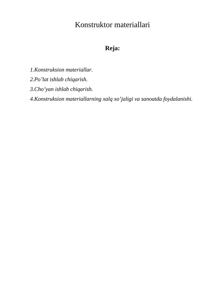 Konstruktor materiallari